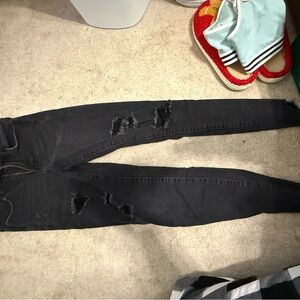 American Eagle Outfitters Black Ripped Skinny Jeans